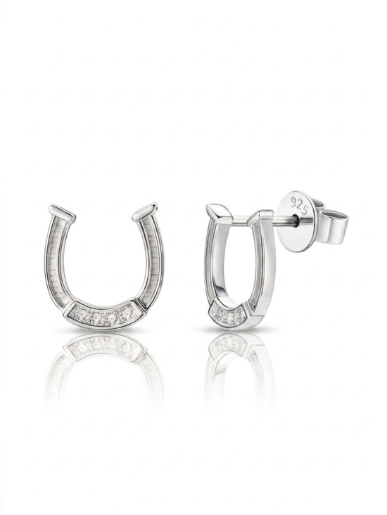 Jewelry - S925 Minimalist Moissanite Horseshoe Stud Earrings